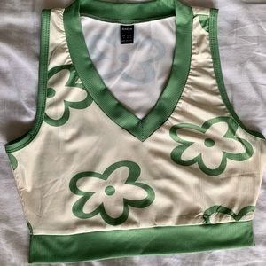 Shein Floral Patterned Vest Crop Top